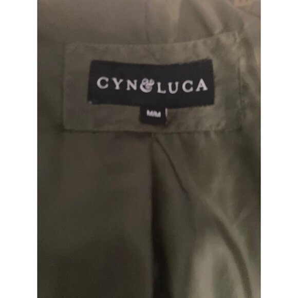 Cyn & Luca Women's Sustainable Bomber Jacket with Sherpa Trim Olive Green Color - Picture 6 of 7